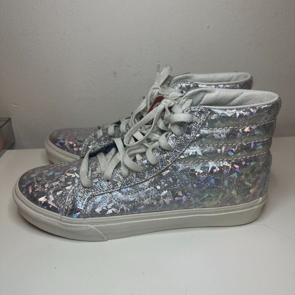 Vans HOLOGRAM Silver SK8-Hi Slim Women's Sneakers Size 8 New with Tags Mens 6.5 - Picture 6 of 9